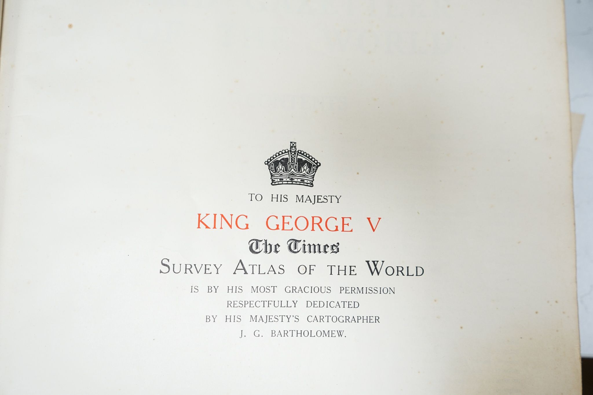 The Times bound atlas, 1921, half calf